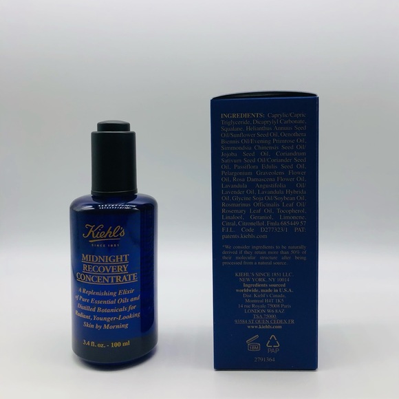 Kiehl’s-Midnight Recovery Concentrate Moisturizing Face Oil 3.4oz/100ml NIB - Picture 2 of 4
